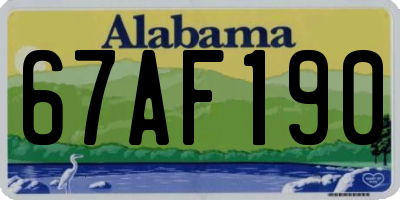 AL license plate 67AF190