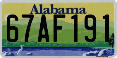 AL license plate 67AF191