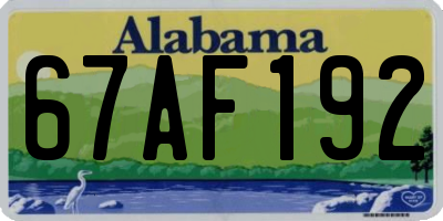 AL license plate 67AF192