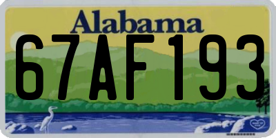AL license plate 67AF193