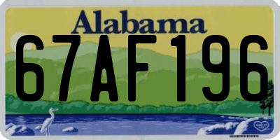 AL license plate 67AF196