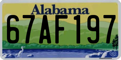 AL license plate 67AF197