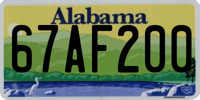 AL license plate 67AF200