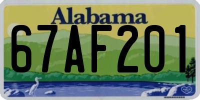 AL license plate 67AF201