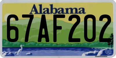 AL license plate 67AF202