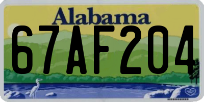 AL license plate 67AF204