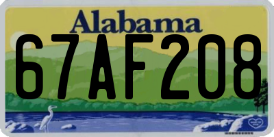 AL license plate 67AF208