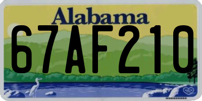 AL license plate 67AF210