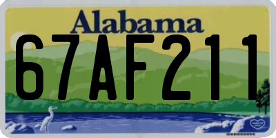 AL license plate 67AF211