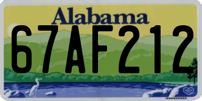 AL license plate 67AF212