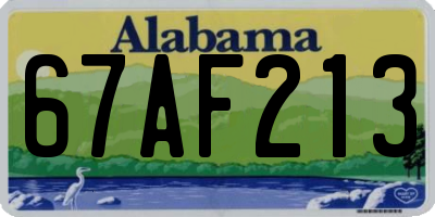 AL license plate 67AF213