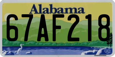 AL license plate 67AF218