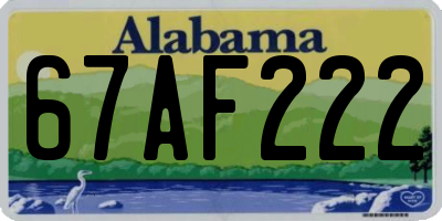 AL license plate 67AF222