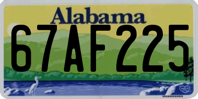 AL license plate 67AF225
