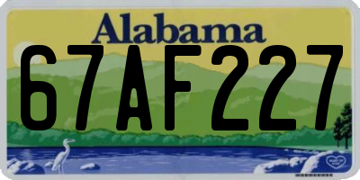 AL license plate 67AF227