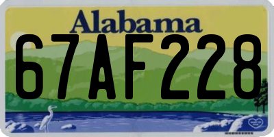 AL license plate 67AF228