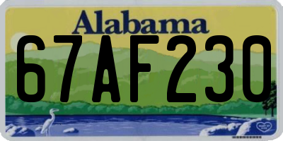 AL license plate 67AF230