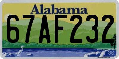 AL license plate 67AF232