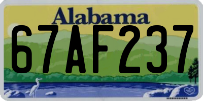AL license plate 67AF237
