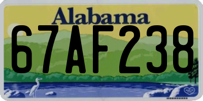 AL license plate 67AF238