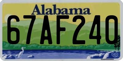 AL license plate 67AF240