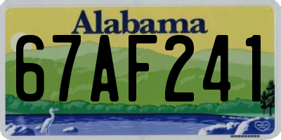 AL license plate 67AF241