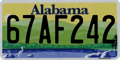 AL license plate 67AF242