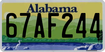 AL license plate 67AF244