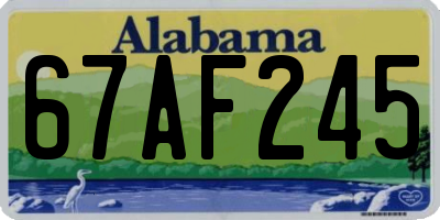 AL license plate 67AF245