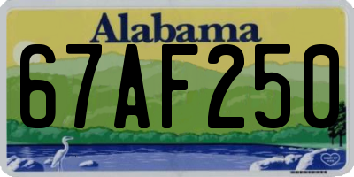 AL license plate 67AF250