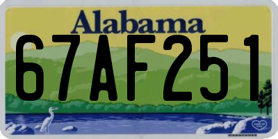 AL license plate 67AF251