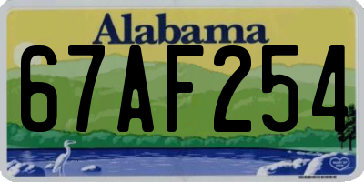AL license plate 67AF254