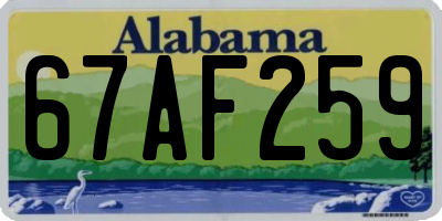 AL license plate 67AF259