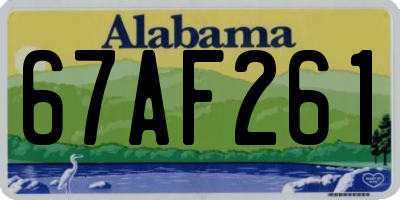 AL license plate 67AF261