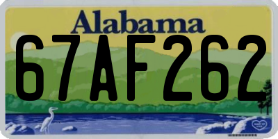 AL license plate 67AF262