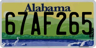 AL license plate 67AF265