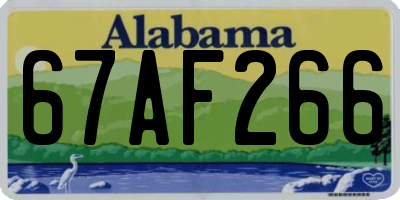 AL license plate 67AF266