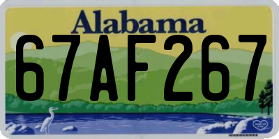 AL license plate 67AF267