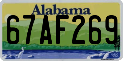 AL license plate 67AF269