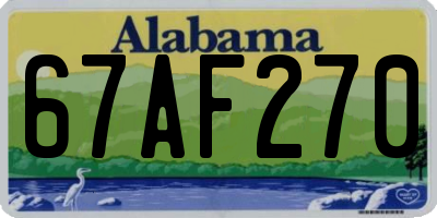 AL license plate 67AF270