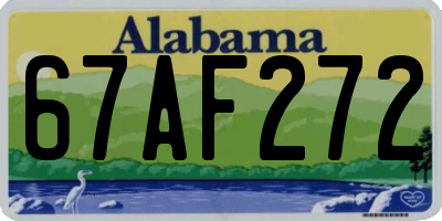 AL license plate 67AF272