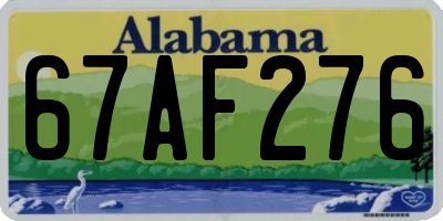 AL license plate 67AF276