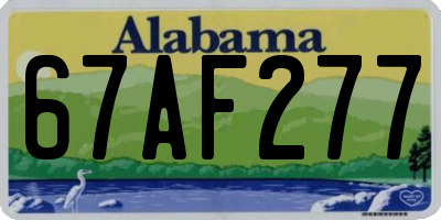 AL license plate 67AF277