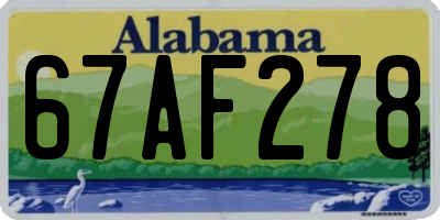 AL license plate 67AF278