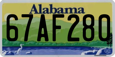 AL license plate 67AF280