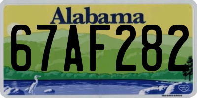 AL license plate 67AF282