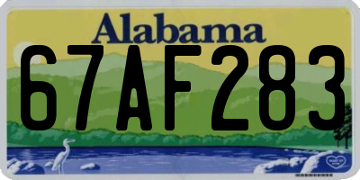 AL license plate 67AF283