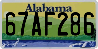 AL license plate 67AF286