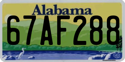 AL license plate 67AF288