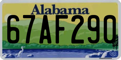 AL license plate 67AF290